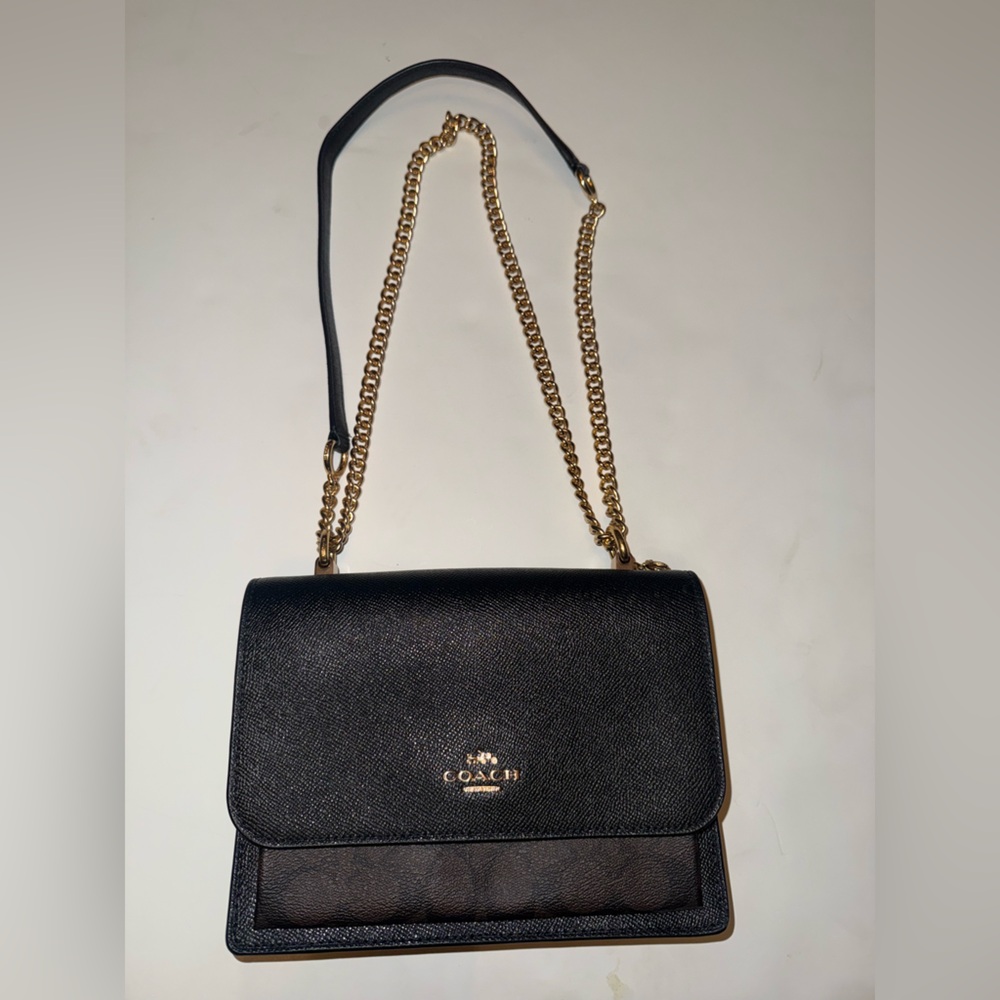 Coach Black and Brown Klare Gold Shoulder Bag